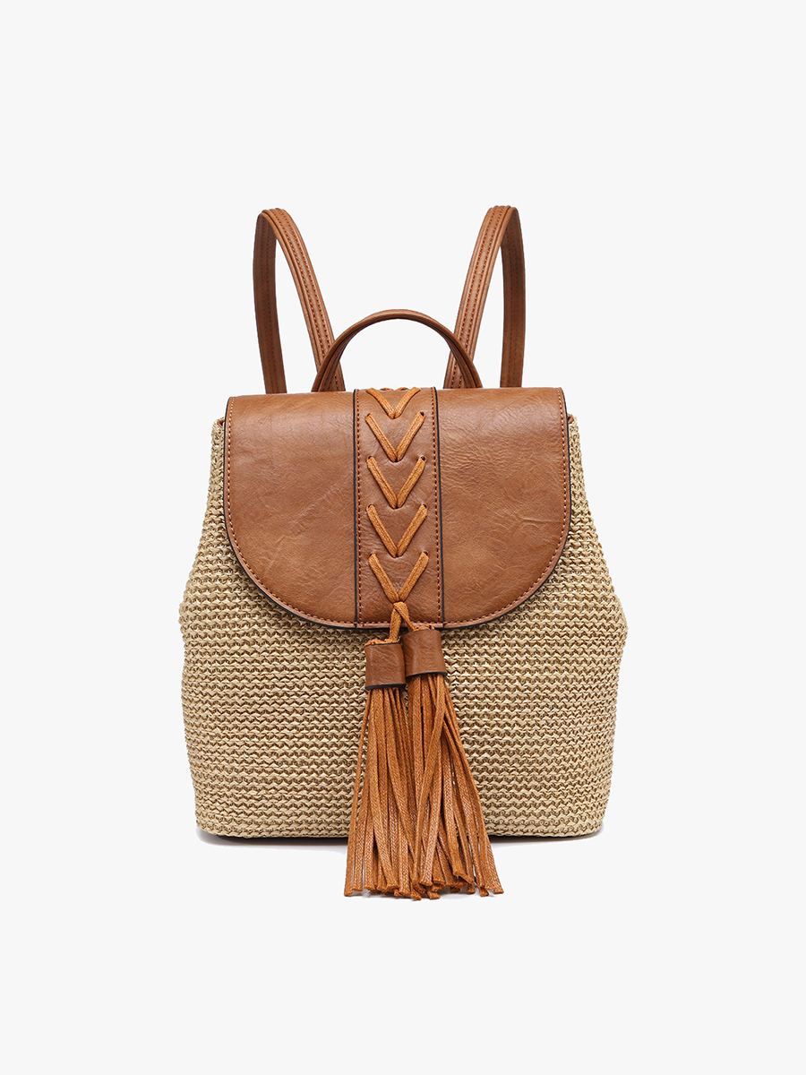 Cow Backpack w/ Vegan Leather Detail