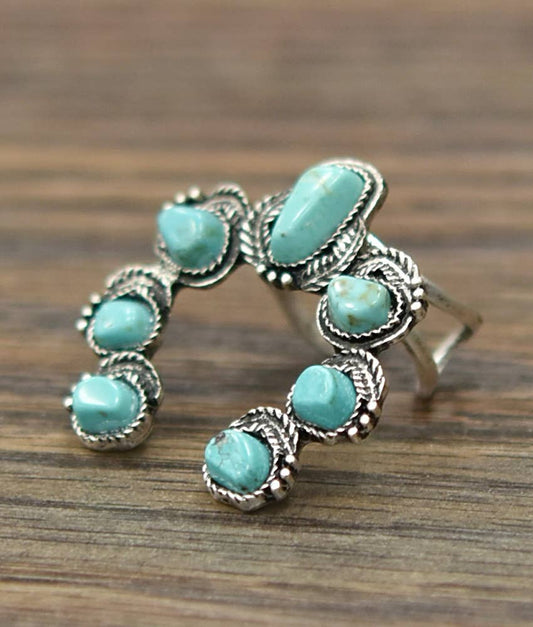 Squash Turquoise Adjustable Ring