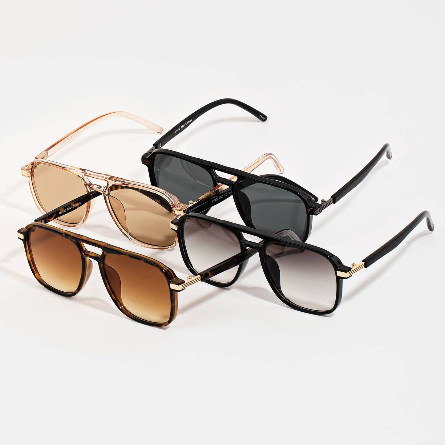 Acetate Double Bridge Aviator Sunglasses