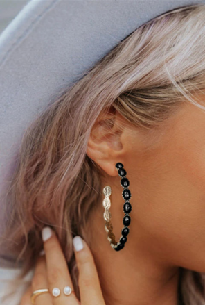 Black Gem Earrings