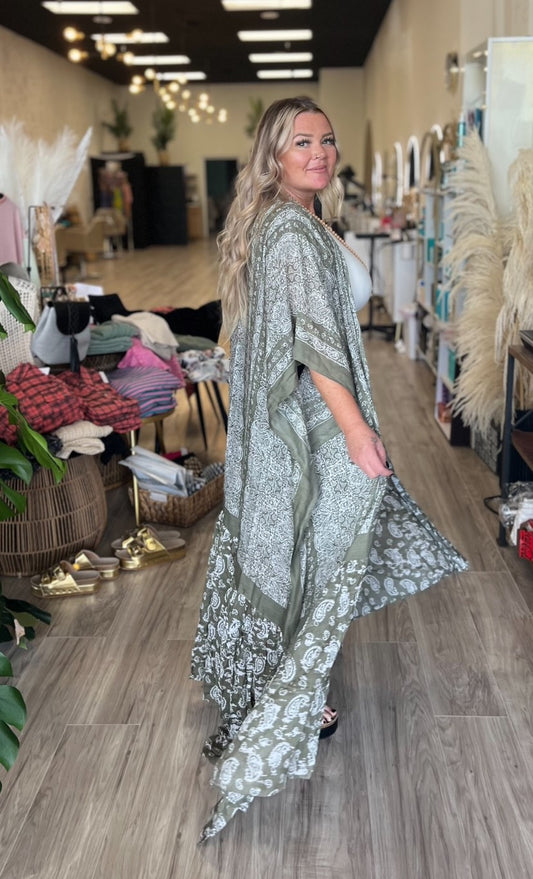 Paisley Perfection Kimono - Green