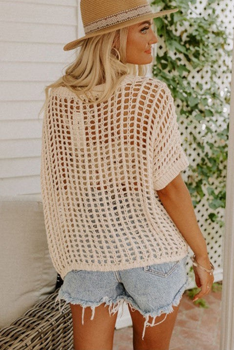 Apricot Fishnet Knit