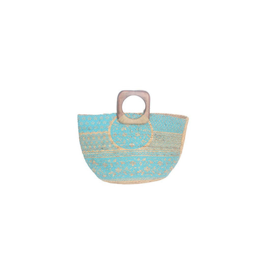 Wooden Handle Jute Tote Bag