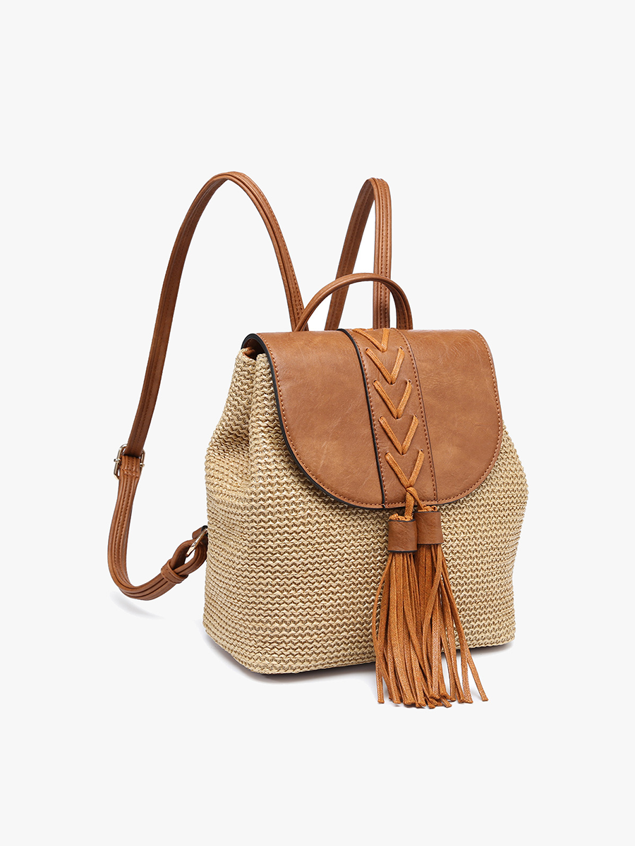 Cow Backpack w/ Vegan Leather Detail
